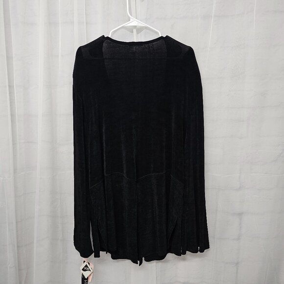 Vintage Vikki Vi Y2K Cardigan Black Liquid Knit Goth Whimsigoth 3X NWT - Picture 4 of 9